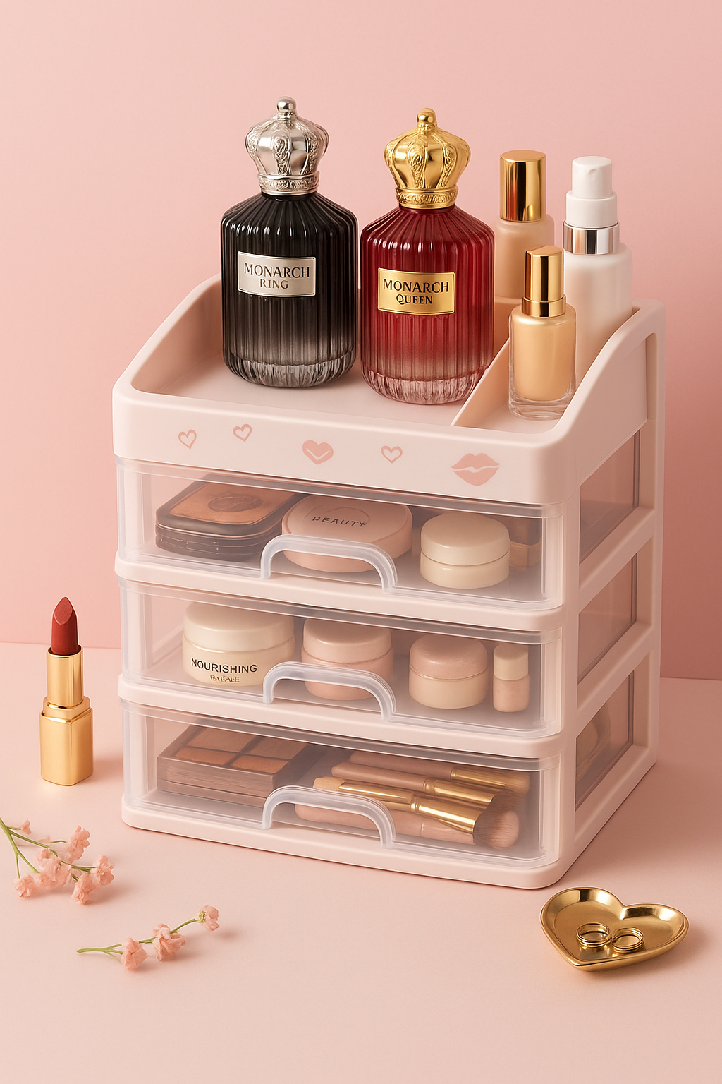 Boîte Maquillage à Tiroirs – Anti-Poussière