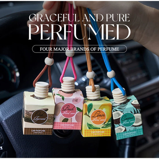 Parfum Voiture Naturel 8ml – Coco & Pêche | Désodorisant Suspendu